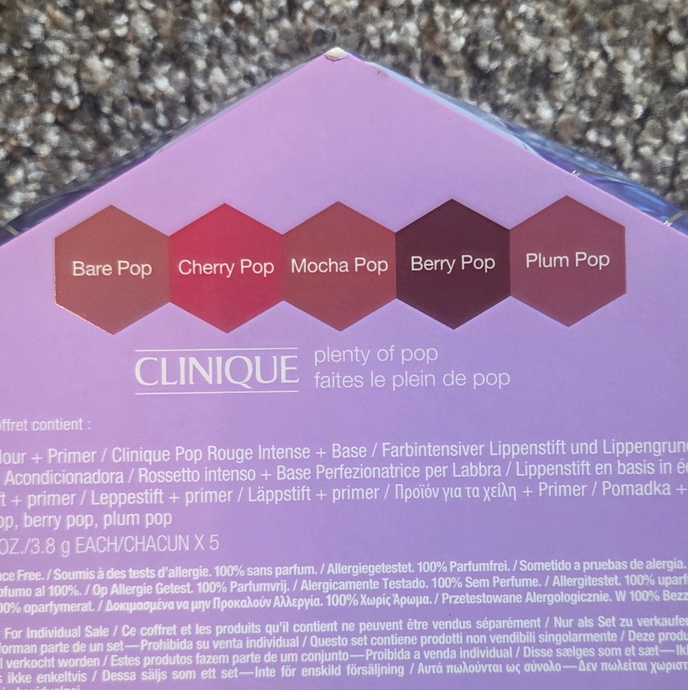 Clinique Plenty Of Pop Lipstick Set Of 5. NEW! - Picture 2 of 2